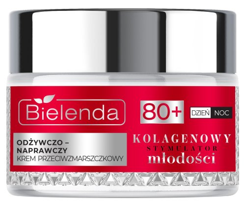 Bielenda - Kolagenowy Stymulator Młodości - Odżywczo-naprawczy krem przeciwzmarszczkowy 80+ - 50 ml