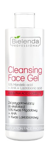 Bielenda Professional - Face Gel Cleansing - Żel przygotowujący do eksfoliacji - 10% Kwas Migdałowy + AHA + Kwas Laktobionowy - 200 g