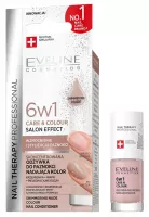 Eveline Cosmetics - NAIL THERAPY PROFESSIONAL - Care & Colour Salon Effect Nail Conditioner - Concentrated, colour-enhancing nail conditioner 6-in-1 - Shimmering Nude - 5 ml 