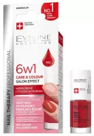 Eveline Cosmetics - NAIL THERAPY PROFESSIONAL - Care & Colour Salon Effect Nail Conditioner - Concentrated, colour-enhancing nail conditioner 6-in-1 - Red - 5 ml 