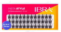 Ibra - Insta Style - 20 Flares Eyelashes - Tufts of false eyelashes - 0.10 - C - 36 pcs - 14 mm - 14 mm