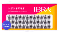 Ibra - Insta Style - 20 Flares Eyelashes - Tufts of false eyelashes - 0.10 - C - 36 pcs - 12 mm - 12 mm