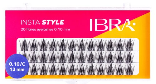 Ibra - Insta Style - 20 Flares Eyelashes - Kępki sztucznych rzęs - 0,10 - C - 36 szt - 12 mm