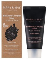 Mary&May - Blackberry Complex Glow - Wash Off Pack - Rozświetlająca maseczka do twarzy z glinką - 30 g 