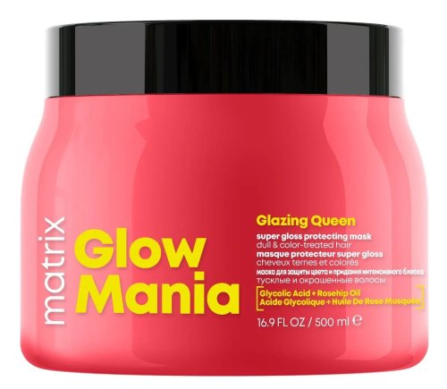 Matrix - Glow Mania - Glazing Queen- Super Gloss Protecting Mask - Intensywnie nabłyszczająca maska do włosów farbowanych - 500 ml
