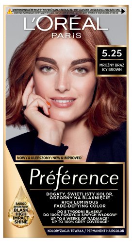  L'Oréal - Préférence - Permanent Haircolor 5.25 - ANTIGUA - ICY BROWN - Farba do włosów - Trwała koloryzacja - Mroźny Brąz