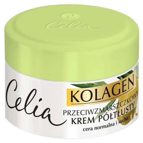 Celia - Kolagen - Przeciwzmarszczkowy krem półtłusty - Cera Normalna i Sucha - Kolagen + Oliwka - 50 ml