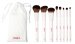Ibra - WHITE BRUSH SET - Zestaw 8 pędzli do makijażu w saszetce 