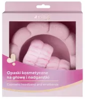 KillyS - Cosmetic Headband and Wristband - Zestaw opasek kosmetycznych na głowę i nadgarstki - Różowe