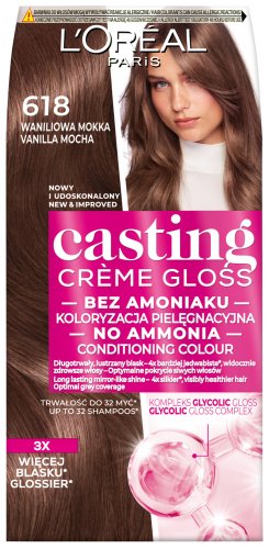 L'Oréal - Casting Créme Gloss - Pielęgnacyjna koloryzacja bez amoniaku - 618 Waniliowa Mokka
