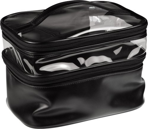 Inter-Vion - Cosmetic Bag - Duża dwupoziomowa kosmetyczka - Kuferek kosmetyczny - Glam Black