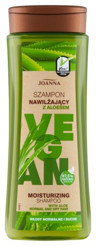 Joanna - Vegan - Moisturizing Shampoo with Aloe - Szampon nawilżający z aloesem - Włosy normalne i suche - 300 ml