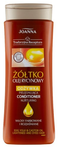 Joanna - Tradycyjna Receptura - Egg Yolk & Castor Oil Conditioner - Pielęgnująca odżywka do włosów farbowanych i rozjaśnionych - Żółtko i Olej Rycynowy - 300 g