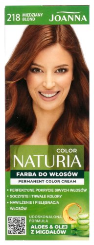 Joanna - Color Naturia - Permanent Color Cream - Farba do włosów - 218 Miedziany Blond