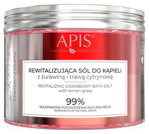 APIS - Revitalizing Bath Salt - Rewitalizująca sól do kąpieli z żurawiną i trawą cytrynową - Żurawinowa Witalność - 650 g