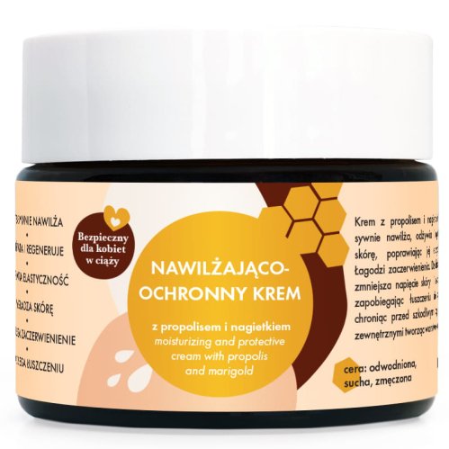 Lullalove - Nawilżająco-ochronny krem do twarzy z propolisem i nagietkiem - 50 ml