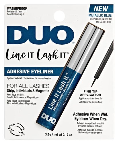 DUO - Line It Lash It - Adhesive Eyeliner - Klej do rzęs i eyeliner - Metallic Blue - Wodoodporny - 3,5 g