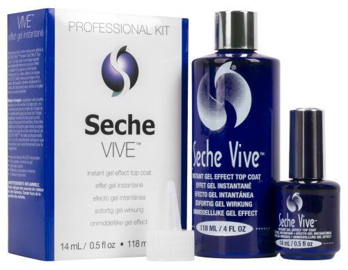 Seche - VIVE - Instant Gel Effect Top Coat - Lakier nawierzchniowy nadający efekt żelowych paznokci - 14 ml + 118 ml