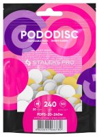 Staleks - Pro Pododisc - Disposable Files - Wymienne nakładki na dysk pedicure - rozm.M - 20 mm - 240 grit. - 50 szt. - Soft White - PDFS-20-240W