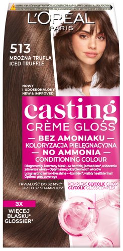 L'Oréal - Casting Créme Gloss - Pielęgnacyjna koloryzacja bez amoniaku - 513 Mroźna Trufla