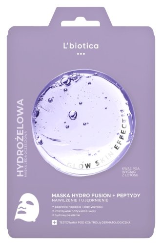L'Biotica - PGA HYDRO FUSION + PEPTYDY - Nawilżająco-ujędrniająca hydrożelowa maska do twarzy z peptydami - 1 szt