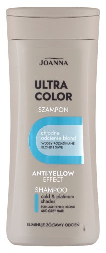 Joanna - Ultra Color Shampoo - Niebieski szampon do włosów blond, rozjaśnionych i siwych - Neutralizuje żółte tony - 200 ml
