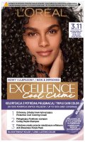 L'Oréal - EXCELLENCE Cool Creme - 3.11 Ultra Ash Dark Brown - Cream Coloring with Advanced, Triple Protection