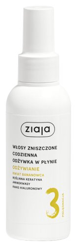 ZIAJA - Włosy roślinnie pielęgnujemy - Codzienna odżywka w płynie do włosów zniszczonych - Bez spłukiwania - 125 ml