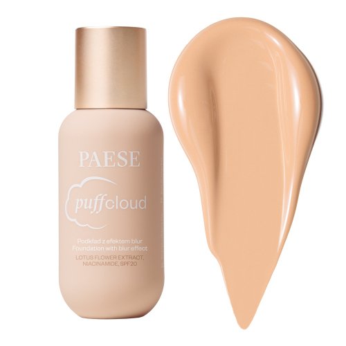 PAESE - PUFF CLOUD - Foundation with Blur Effect - Podkład do twarzy z efektem blur - SPF20 - 37 ml  - 04W Shell Beige 