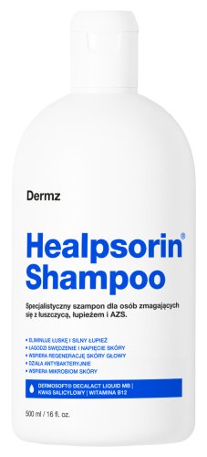 Dermz - Healpsorin - Shampoo - Specjalistyczny szampon na łuszczycę, łupież i AZS - 500 ml