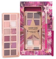 MAKEUP REVOLUTION - Cherry Icon Palette & Brush Set - Zestaw prezentowy do makijażu oczu - Paleta cieni 12 x 0,7 g + Pędzel do cieni 