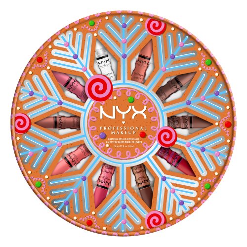 NYX Professional Makeup - Holiday Sneak Peak - Butter Gloss Lip Vault - Zestaw 10 kremowych błyszczyków do ust - 10 x 8 ml 