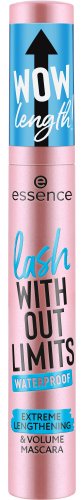 Essence - Lash Without Limits Waterproof Extreme Lengthening & Volume Mascara - Wodoodporny tusz wydłużający do rzęs dodający objętości - 13 ml 