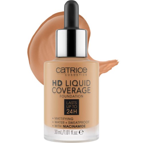 Catrice - HD LIQUID COVERAGE FOUNDATION - Wodoodporny podkład kryjący do twarzy - 30 ml - 048 - DESERT BEIGE 
