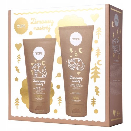 YOPE - Zimowy Nastrój - Zestaw prezentowy - Żel pod prysznic 200 ml + Odżywczy balsam do ciała 150 ml 