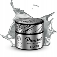 Boska Nails - Picassini Paint Gel Metalic - Metaliczny żel do zdobień - 5 ml - Silver  - Silver 