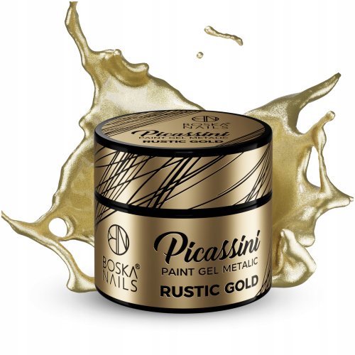 Boska Nails - Picassini Paint Gel Metalic - Metaliczny żel do zdobień - 5 ml - Rustic Gold 