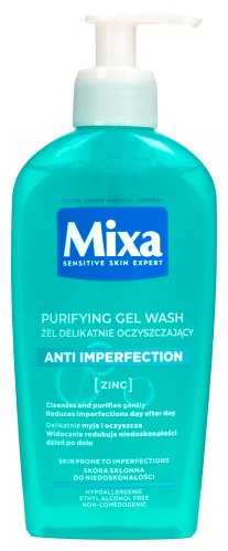 Mixa - Delikatnie oczyszczający żel do skóry wrażliwej i z niedoskonałościami - 200 ml