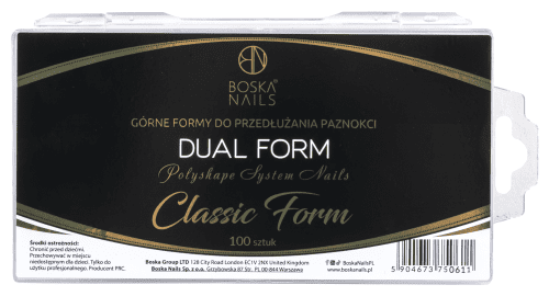 Boska Nails - Dual Form - Polyshape System Nails - Classic Form - Górne formy do przedłużania paznokci - 100 sztuk 