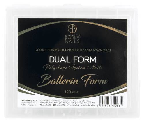 Boska Nails - Dual Form - Polyshape System Nails - Ballerin Form - Górne formy do przedłużania paznokci - 120 sztuk 