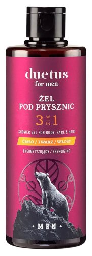 Duetus - Men - Energizing Shower Gel 3in1 - Żel pod prysznic do ciała, twarzy oraz włosów - 300 ml
