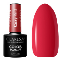 CLARESA - SOAK OFF UV / LED - WARM FEELINGS - Hybrid nail polish - 5 g - COZY RED - COZY RED