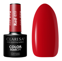 CLARESA - SOAK OFF UV / LED - WARM FEELINGS - Hybrid nail polish - 5 g - RED 419  - RED 419