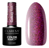 CLARESA - SOAK OFF UV/LED - GLOWING - GALAXY - Lakier hybrydowy do paznokci - 5 g - Galaxy Red - Galaxy Red