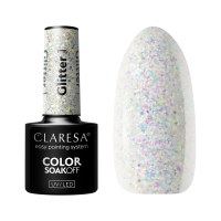 CLARESA - SOAK OFF UV/LED - GLOWING - GLITTER - Lakier hybrydowy do paznokci - 5 g - Glitter 1 - Glitter 1