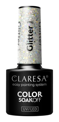 CLARESA - SOAK OFF UV/LED - GLOWING - GLITTER - Lakier hybrydowy do paznokci - 5 g