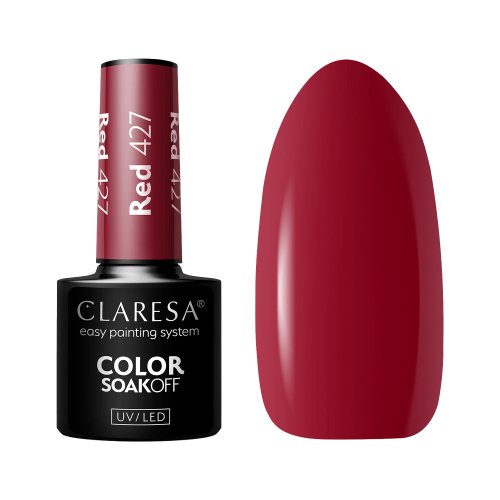 CLARESA - SOAK OFF UV/LED - FUNFAIR - Lakier hybrydowy do paznokci - 5 g - Red 427