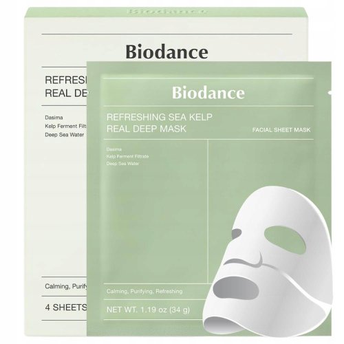 Biodance - Refreshing Sea Kelp - Real Deep Mask - Nawilżająco-kojąca maseczka do twarzy - 4 szt