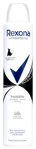 Rexona - Invisible On Black + White Clothes - 48H Anti-Perspirant - Antyperspirant w sprayu dla kobiet - 200 ml