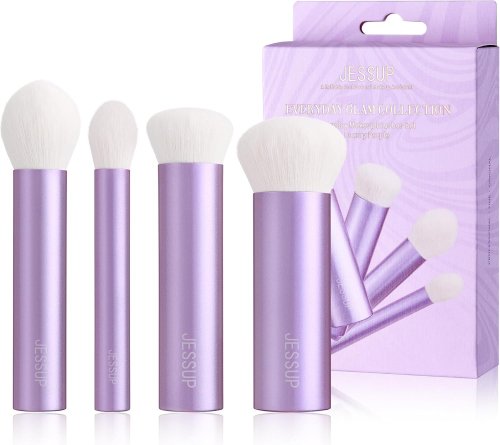 Jessup - Everyday Glam Collection - Everyday Makeup Brushes Set - Zestaw 4 pędzli do makijażu twarzy - Luxury Purple - T517